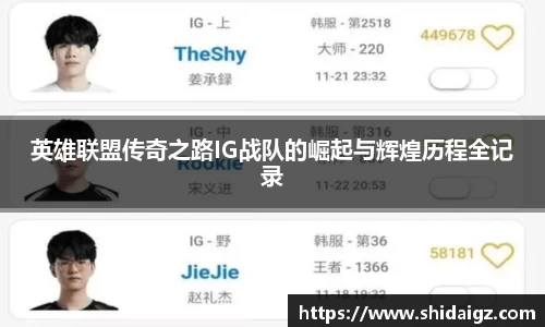 英雄联盟传奇之路IG战队的崛起与辉煌历程全记录