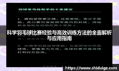 科学羽毛球比赛经验与高效训练方法的全面解析与应用指南